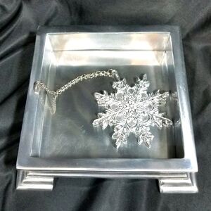 Arthur Court Silver Tone Napkin Holder Snowflake